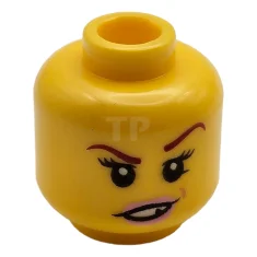 LEGO Kopf Minifigur mit Stirnrunzeln / hochgezogener Augenbraue (doppelseitig)