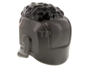 LEGO Minifigur, Kopfbedeckung Helm Space Wraparound mit schwarzem Haar auf der…