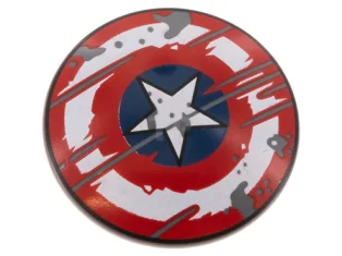 LEGO Minifigure, Shield Round with Rounded Front with Red and White…