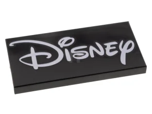 LEGO Tile 2 x 4 with Disney Logo Pattern