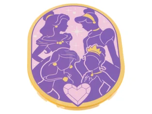 LEGO Tile, Round 6 x 8 Oval with Dark Purple Belle,…