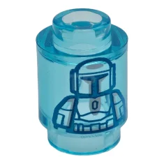 LEGO Brick 1 x 1 Round with SW Mandalorian Hologram Pattern,…