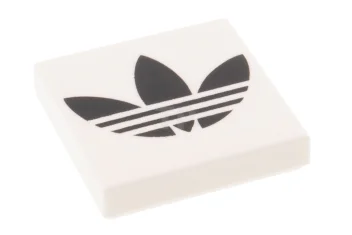 LEGO Tile 2 x 2 with Groove with Black Adidas Trefoil…