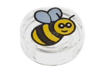 LEGO Tile 1 x 1 Round with Bee Pattern