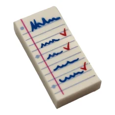 LEGO Tile 1 x 2 with Notepad with Check Marks Pattern