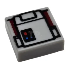 LEGO Tile 1 x 1 with Groove with Red and Blue…