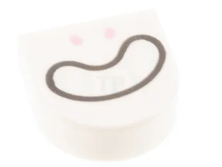 LEGO Tile 1 x 1 Half Circle with Smile Pattern