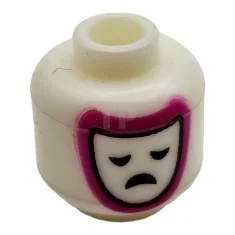 LEGO Minifigure, tête double face Turquoise foncé et Magenta Motif des…