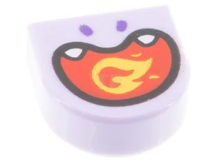 LEGO Tile 1 x 1 Half Circle with Mouth with Flame…