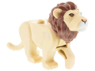 LEGO Kat, groot (leeuw) met roodbruine manen, nougat ogen, nougat neus…