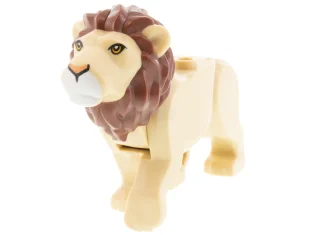 LEGO Kat, groot (leeuw) met roodbruine manen, nougat ogen, nougat neus…