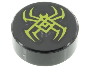 LEGO Tile 1 x 1 Round with Spider Pattern