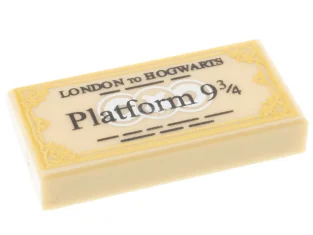 LEGO Tile 1 x 2 with 'LONDON TO HOGWARTS' Train Ticket…