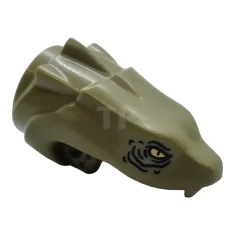 LEGO Testa di serpente Basilisco con occhi gialli, rughe nere e…