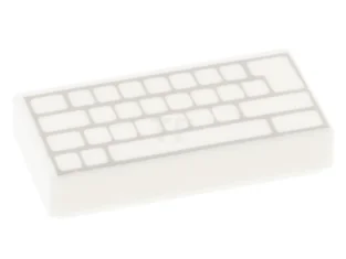 LEGO Tile 1 x 2 with Computer Keyboard Pattern