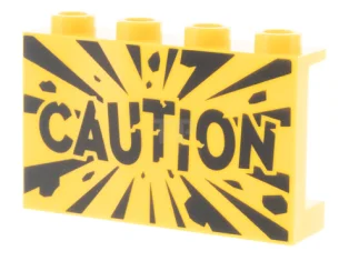 LEGO Panel 1 x 4 x 2 with 'CAUTION' and Explosion…