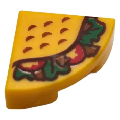 LEGO Fliese 1 x 1 Rundes Viertel mit Taco-Muster