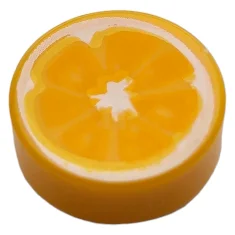 LEGO Tile 1 x 1 Round with Orange Slice Pattern