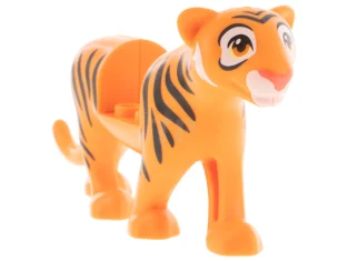 LEGO Grote kat met 2 x 2 uitsparing, zwarte tijgerstrepen, witte…