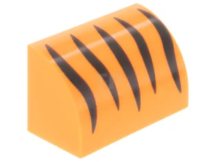 LEGO Slope 1 x 2 x 1 Curved with Tiger Stripes…