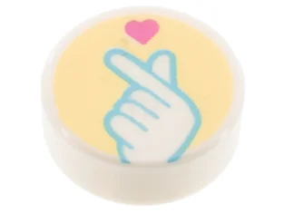 LEGO Tile 1 x 1 Round with Snapping Fingers Pattern