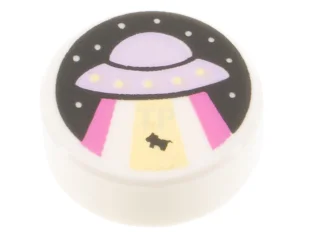 LEGO Fliese 1 x 1 Rund mit UFO-Muster