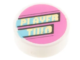 LEGO Tile 1 x 1 Round with 'PLAYER TWO' Pattern