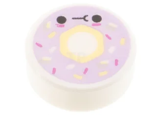 LEGO Fliese 1 x 1 Rund mit Donut-Muster