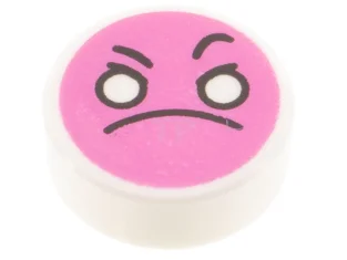 LEGO Tile 1 x 1 Round with Face Pattern (Emoji)