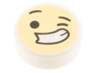 LEGO Fliese 1 x 1 Rund mit Gesichtsmuster (Emoji)