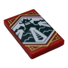 LEGO Tegel 2 x 3 met Dojo Tempelpatroon (Ninjago Aanpasbaarheidsbanier)