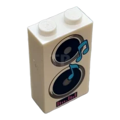 LEGO Stein 1 x 2 x 3 mit Lautsprechern und Equalizer-Muster