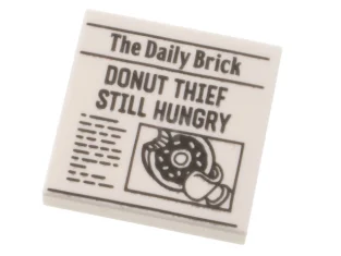 LEGO Tile 2 x 2 with Newspaper 'The Daily Brick'' Pattern
