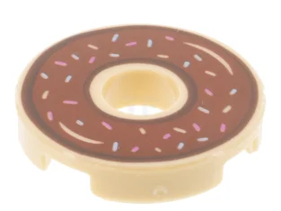 LEGO Tile 2 x 2 Round with Hole and Donut Frosting…