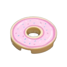 LEGO Tile 2 x 2 Round with Hole and Donut Frosting…