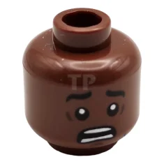 LEGO Minifigur, Kopf Beidseitige schwarze Augenbrauen, weiße Pupillen, Zähne, Lächeln /…