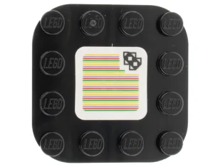 LEGO Platte 4 x 4 x 2/3 abgerundete Ecken mit Super-Mario-Scanner-Code-Spieß-Muster…