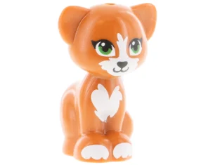 LEGO Kat, Friends / Elfen, Zittend met groene ogen, zwarte neus…
