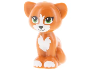 LEGO Kat, Friends / Elfen, Zittend met groene ogen, zwarte neus…