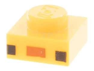 LEGO Platte 1 x 1 mit 2 schwarzen Quadraten und dunkelorangem…