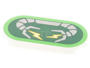 LEGO Tile 2 x 4 Oval with Robot Arms and Lightning…