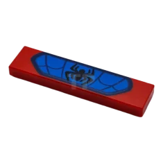 LEGO Tile 1 x 4 with Spider and Webbing Pattern