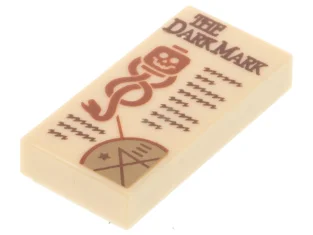 LEGO Tile 1 x 2 with 'THE DARK MARK' and Writing…