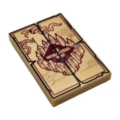 LEGO Tile 2 x 3 with 'The MARAUDER'S MAP' Pattern