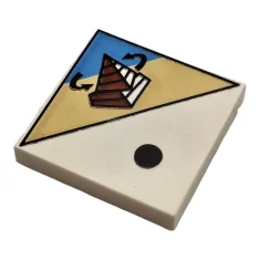 LEGO Tile 2 x 2 with Dot and Pyramid Pattern