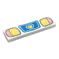 LEGO Tile 1 x 4 with Vehicle Grill and Headlights Pattern