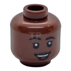 LEGO Minifigure, Head Dual Sided Female, Black Eyebrows, Dark Brown Lips,…