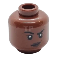 LEGO Minifigure, Head Dual Sided Female, Black Eyebrows, Dark Brown Lips,…