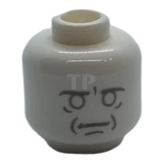 LEGO Minifigur, Kopf beidseitig außerirdisch, leicht bläulich-graue Gesichtsumrisse und -konturen, neutrales…