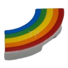 LEGO Tile 2 x 2 Round Corner with Rainbow Pattern